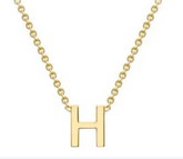 9ct Yellow Gold Necklace with Initial H 38+5cm
